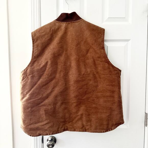 Carhartt Brown Tan Khaki V02 Sandstone Vest Arctic Quilted Lining Men 2XL Reg - Picture 9 of 12